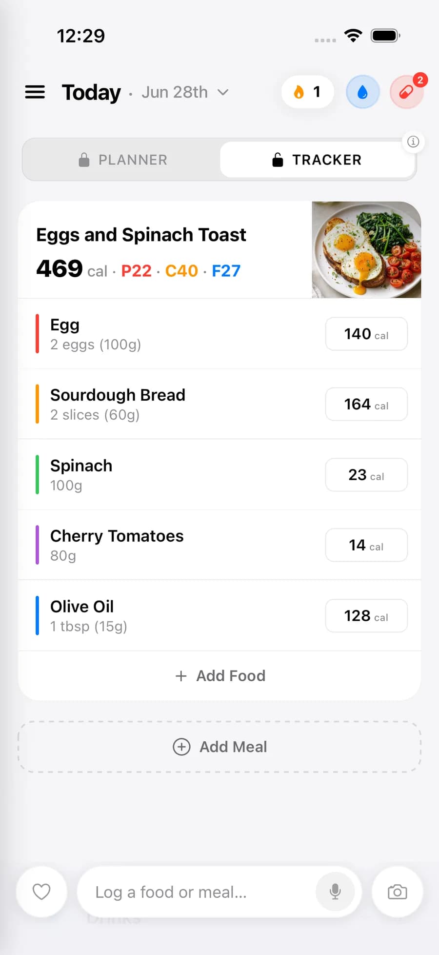 Meal Engine voice logging — describe your meal out loud and it is logged for you